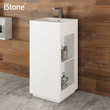 Feste Oberfläche freistehendes Becken mit Regal WD38378