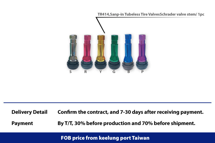 Valve de pneus à outils à main en aluminium Tr414