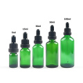 botellas verdes de gotero de vidrio de 5 ml para aceite esencial