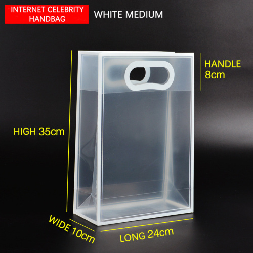 Waterproof transparent PP frosted shopping handle bag