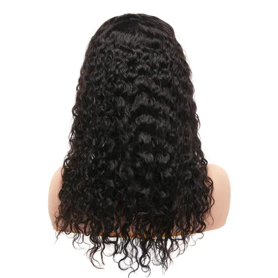 180% Density Natural Color Bleached Knots Brazilian Remy Jerry Curly Lace Closure Wig