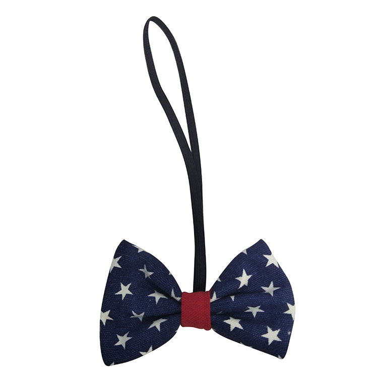 Christmas small dog bow tie plaid blue