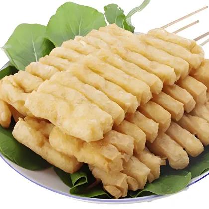 Grilled and fried tofu skewers