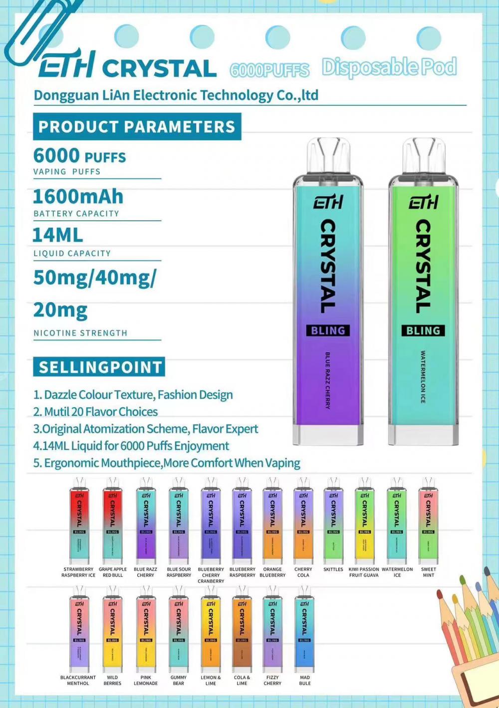 blng vape flavors Eth Crystal Bling 6000 Disposable Wholesale, High Quality Eth Crystal Bling 6000 Disposable Vape Wholesale on yearend Variant:Root Beer 10mg ECO NANO PRO |