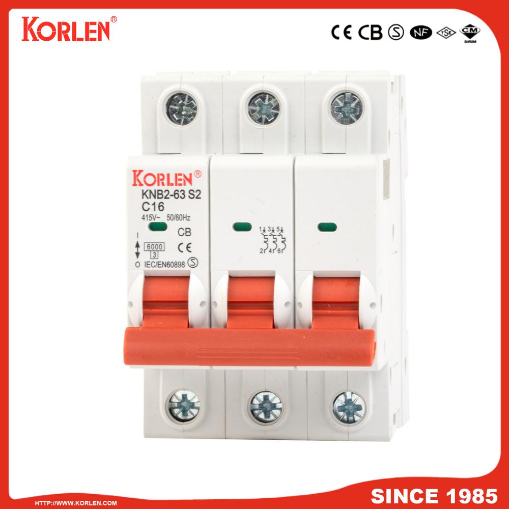 Miniature Circuit Breaker 3KA 32A CB KNB2-63 3P