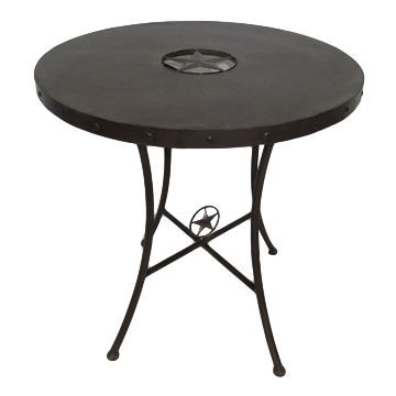 Iron table with hand painted finish