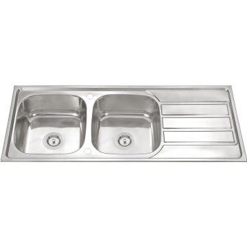 High-Quality 304 Stainless Steel Double Bowl Kitchen Sink