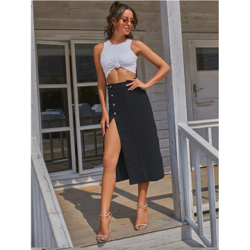 Women's Casual High Waisted Jean Skirt