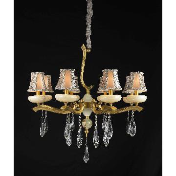 Small Brass Chandelier Lights Crystal Hanging Lamp