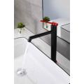 Stainless-steel black red single handle tall basin faucet