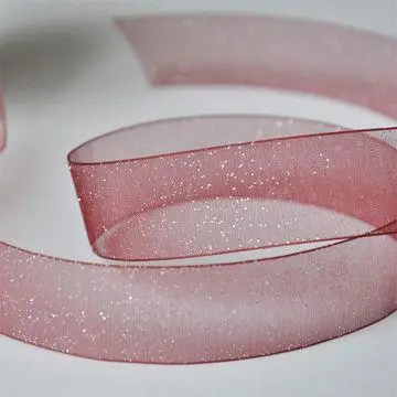 Silver Dust Printed Sherry Organza Ribbon, Made of 100% Polyester Yarn, Used for Gift Ribbon