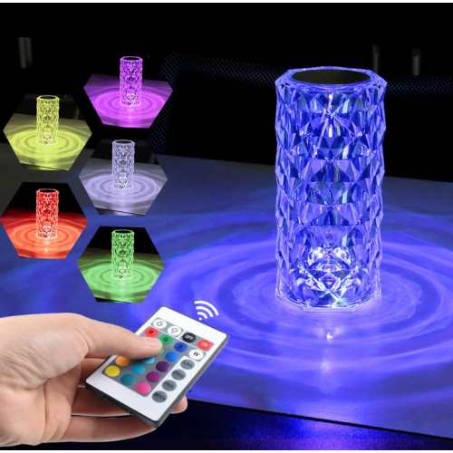 RGB Night Light Touch USB USB LED LED ROSE Diamond Lámparas de mesa para la cena de fiesta de dormitorio luces creativas