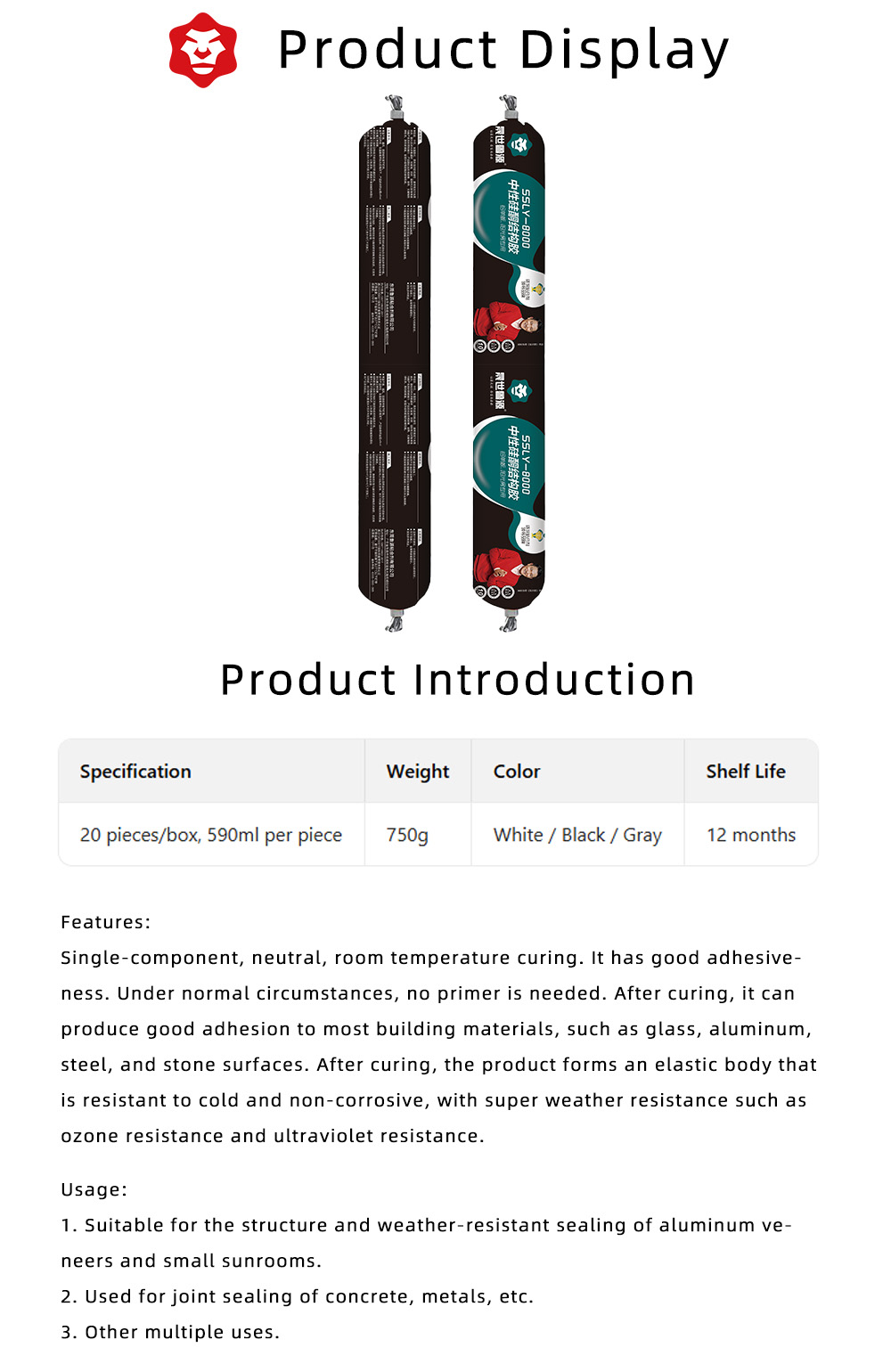 High-Strength Neutral Silicone Structural Adhesive x