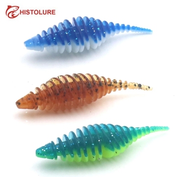15Pcs/bag HISTOLURE 48mm 1.7g Silicone Worm Jig Head Lure Fishing Bait