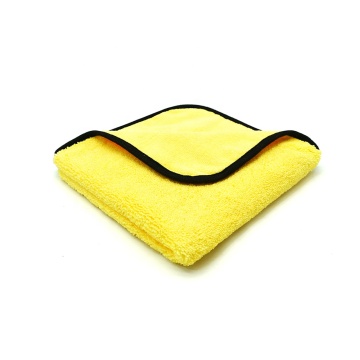 Super Soft 380gsm Automotive รายละเอียดผ้าขนหนูไมโครไฟเบอร์สำหรับการทำความสะอาดรถยนต์