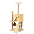Luxury Cat Climbing Tower Wooden Sisal Indoor Scratching Post Multi Level Rest House Soft Hammock Activity Center Carton