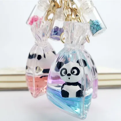 Panda Liquid Quicksand Keychain