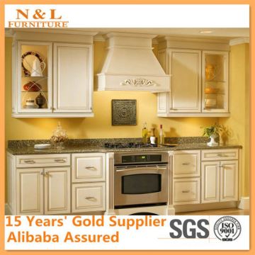 Chinese supplier antique white kitchen cabinets