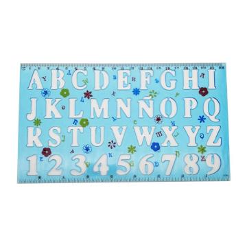 Classic 22cm Plastic Letter Stencil Ruler for Kids
