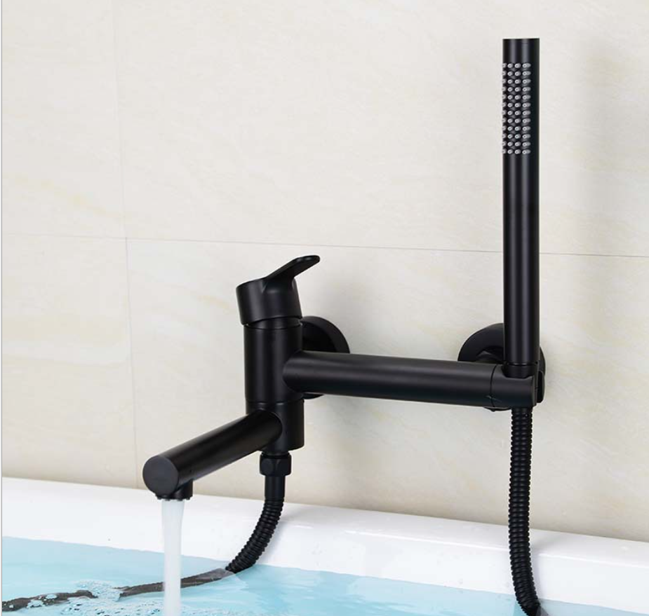 최고 판매 폭포 믹서 골드 완료 신축성 핸드 헬드 샤워 냉온 밸브 욕조 수도꼭지 수도꼭지