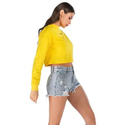 Customized Women's Embroidery Fashion Pullover Sweatshirt