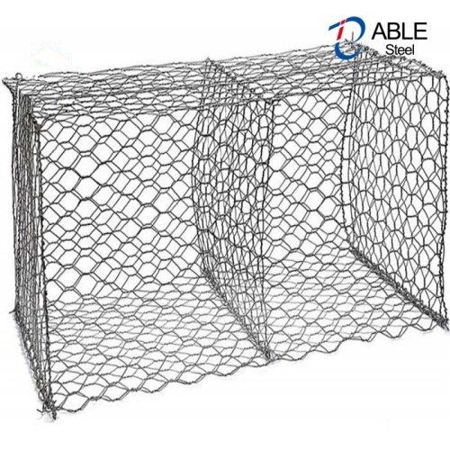 Zinc-5% Fil d'acier en aluminium 8 × 10 gabion hexagonal