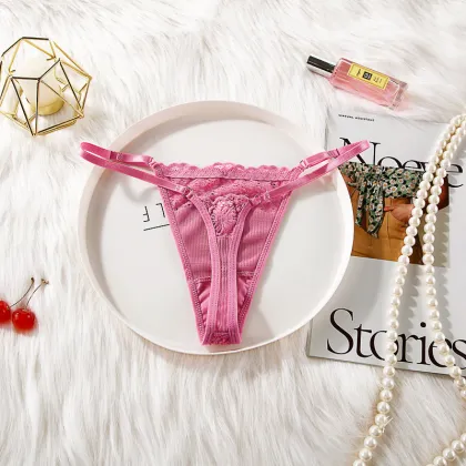 Lacy T-Pant Thongs: Adjustable Low Waist Seductive Women's Underwear