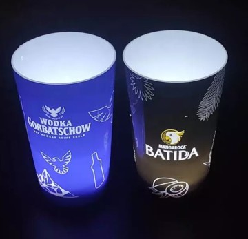 Promotional logo printing led water liquid sensing cup led light for nightclub and bars