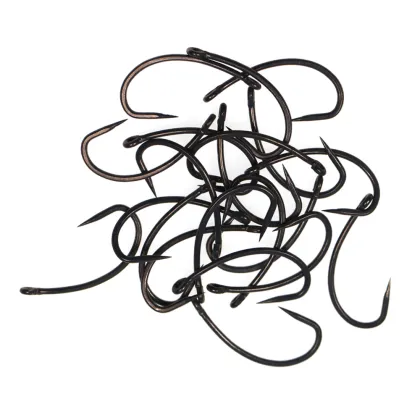 Wholesale Barbless Carp Fishing Hooks: Circle Curve Shank Carp Rigs Non-barb Fish Hooks Size 2# to 10#