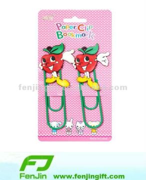 Apple fruit rubber paper clip bookmark