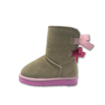 Cute Girl Brown Winter Leather Boots for Sale