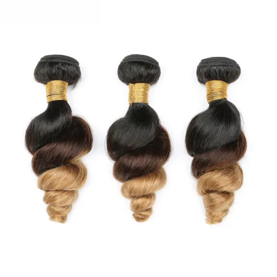 x-tress new loose wave 1b 4 27 wholesale Human Hair Extension Ombre Colors brazilian hair Bundles With Closure