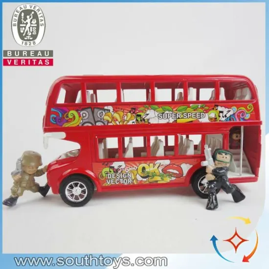 hot selling plastic double decker toy bus