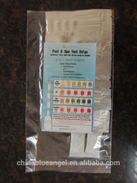 Simple packing 4 in 1 test strips for Free Chlorine, PH, Total Alkalinity and Cyanuric Acic(Stabiliser)