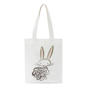European and American Easter Bunny Print 100% Cotton Canvas Tote Bag
