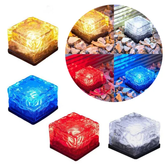 Solar Glass Brick LED Light for Garden Pathway and Patio