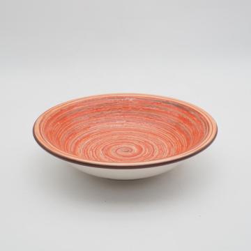 Socera de cerámica pintada a mano de naranja Setina de cerámica de cerámica