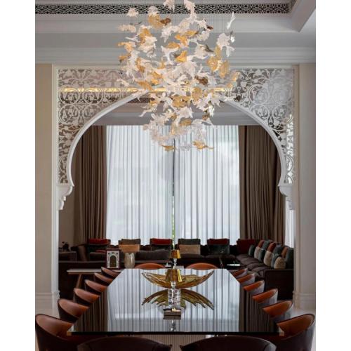 lobby crystal glass chandelier led pendant light