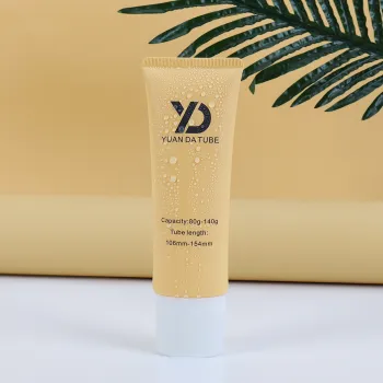 cream colored cosmetic plastic tube,flat tube plastic