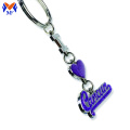 Silver Heart Engraved Keychain with glitter