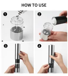 customizable stainless steel salt and pepper grinder