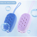 Brosse de carrosserie à bain double face en silicone exfoliante