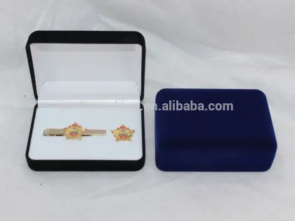Flocked box for Cuff Links and Tie Clip together