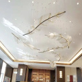 Customizable leaf shape crystal led chandelier light