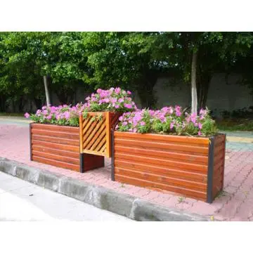 Hot Sale Wood Outdoor Flower Planter, Natural Wood Garden Pot