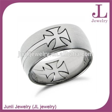 wholesale fashion stainless steel men's cross ring ,stainless steel men ring