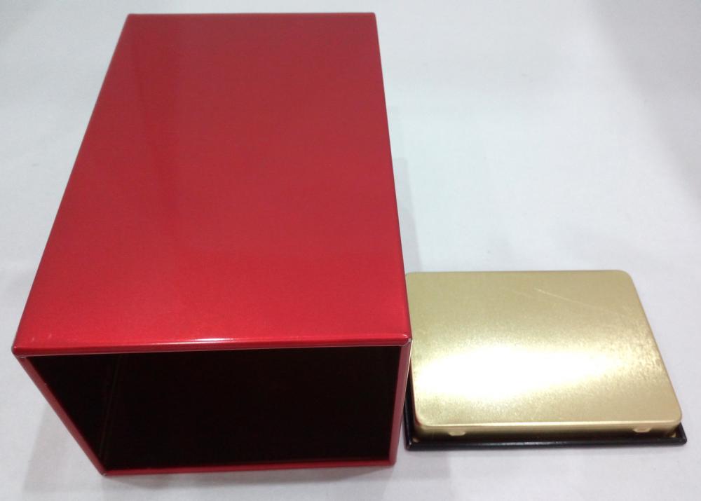 Square Red Color Coffee Tin Box