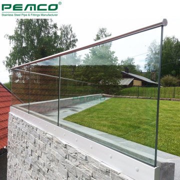 Deck Aluminum Floor-Mounted Glass Railing U-Channel Design