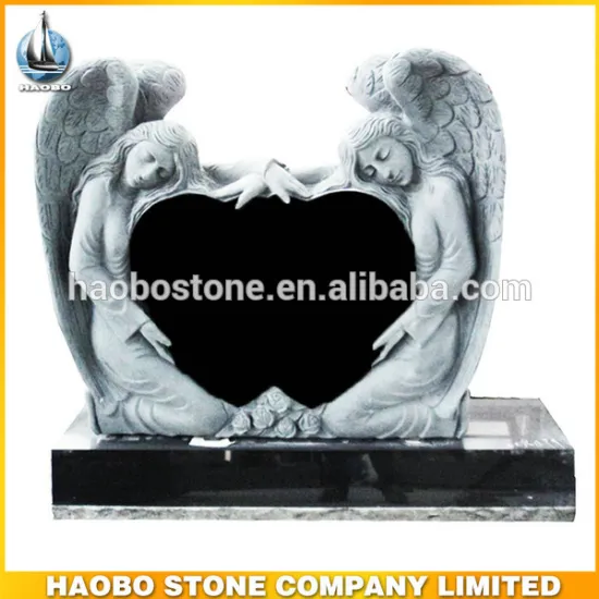 Top Quality Shanxi Black Granite Double Angel Heart Monument