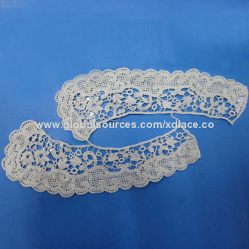 Cotton lace collars, made of 100% cotton, used for ladies, girls and garments